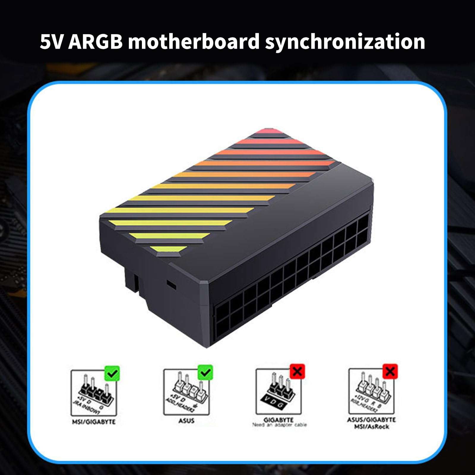 jiingekk PC Mainboard Power Adapter 24Pin Female To Male 90Degree Connectors For Desktops Vertical To Horizontal Adapter 6