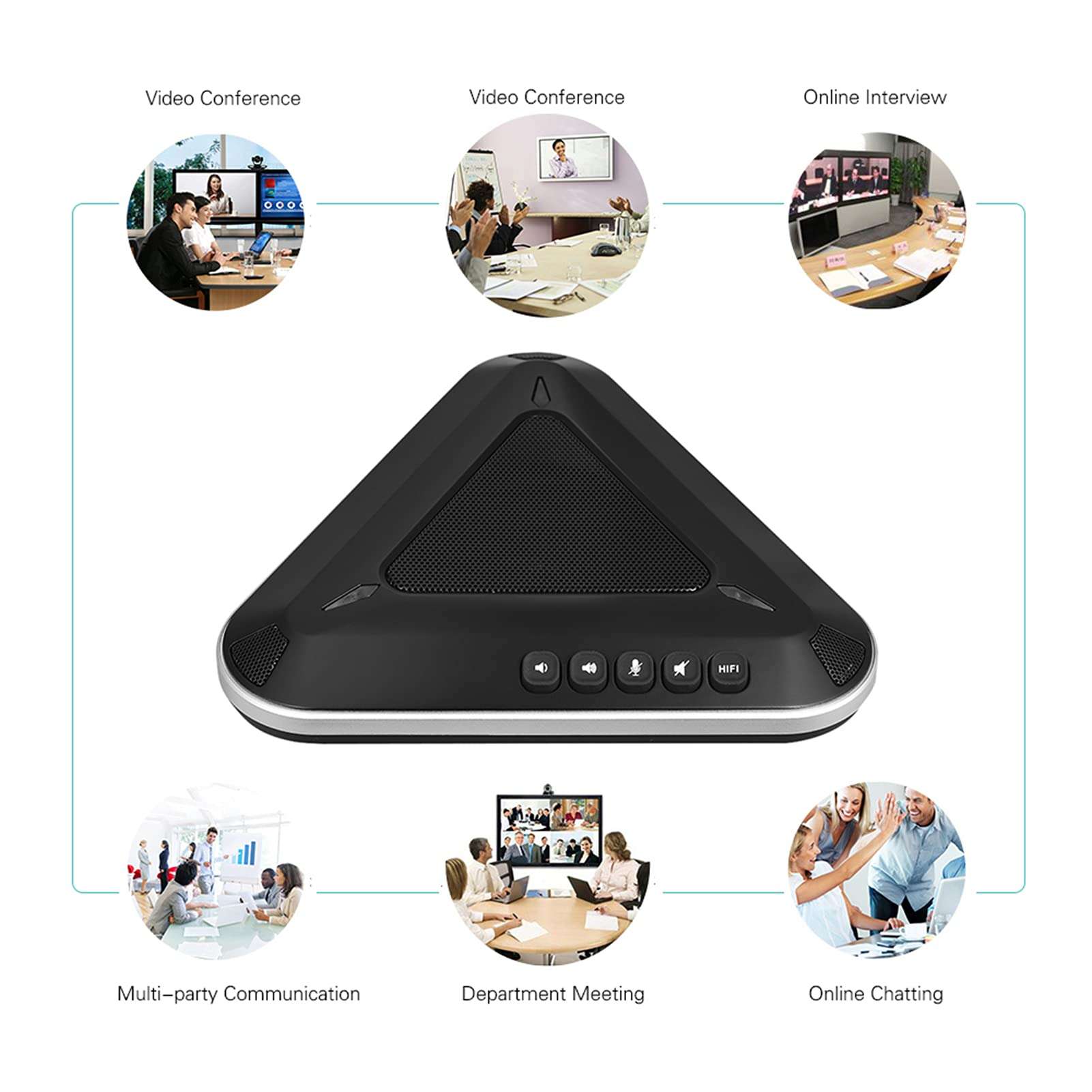 Honeytecs MST-A1S USB Video Conference Microphone Speakerphone 360° Audio Pickup Support Skype MSN QQ for Computer Mobile Phone 6