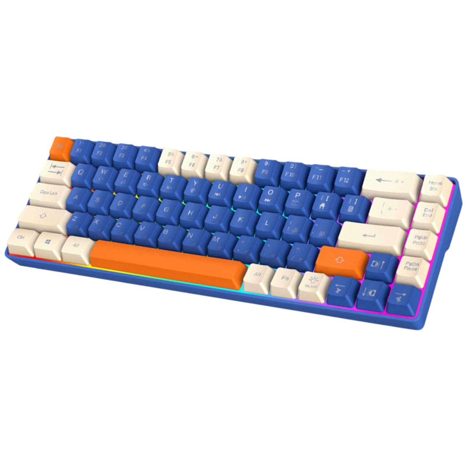 HapGlan Wire 68Key Compactly Mechanical Keyboard with Low Noise Designs and LED Lighting Effects Keyboard for Gamers Enthusiasts 1