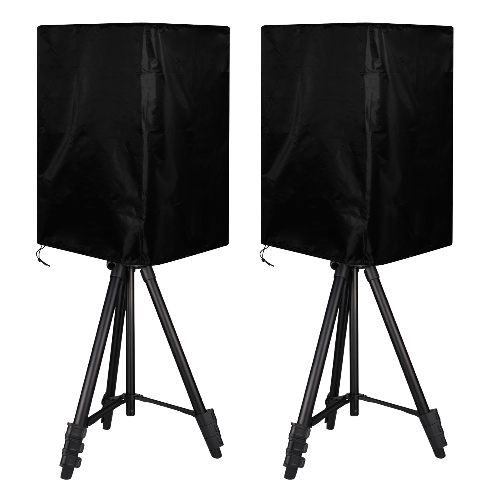 2 Pack 15 Inch Outdoor Speaker Covers, Black UV Protection PA/DJ Speaker Covers for Powered Speaker Mounted on Stand Oxford Fabric Speaker Protective Covers for Waterproof Dustproof