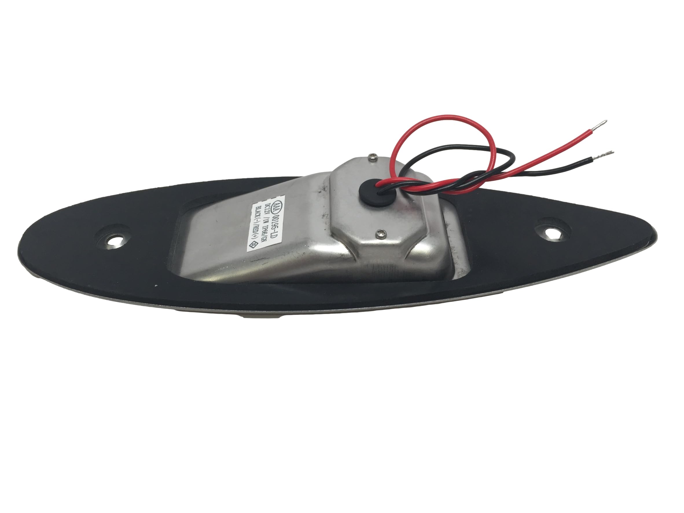 Pactrade Marine Boat Navigation Light Pair of LED Flush Mount Sidelight Red & Green Shark Eye Teardrop Bow Lights SS Vertical Mount 12V Signal Lights for Small Boat, Pontoon, Sailing, Skiff and More 3