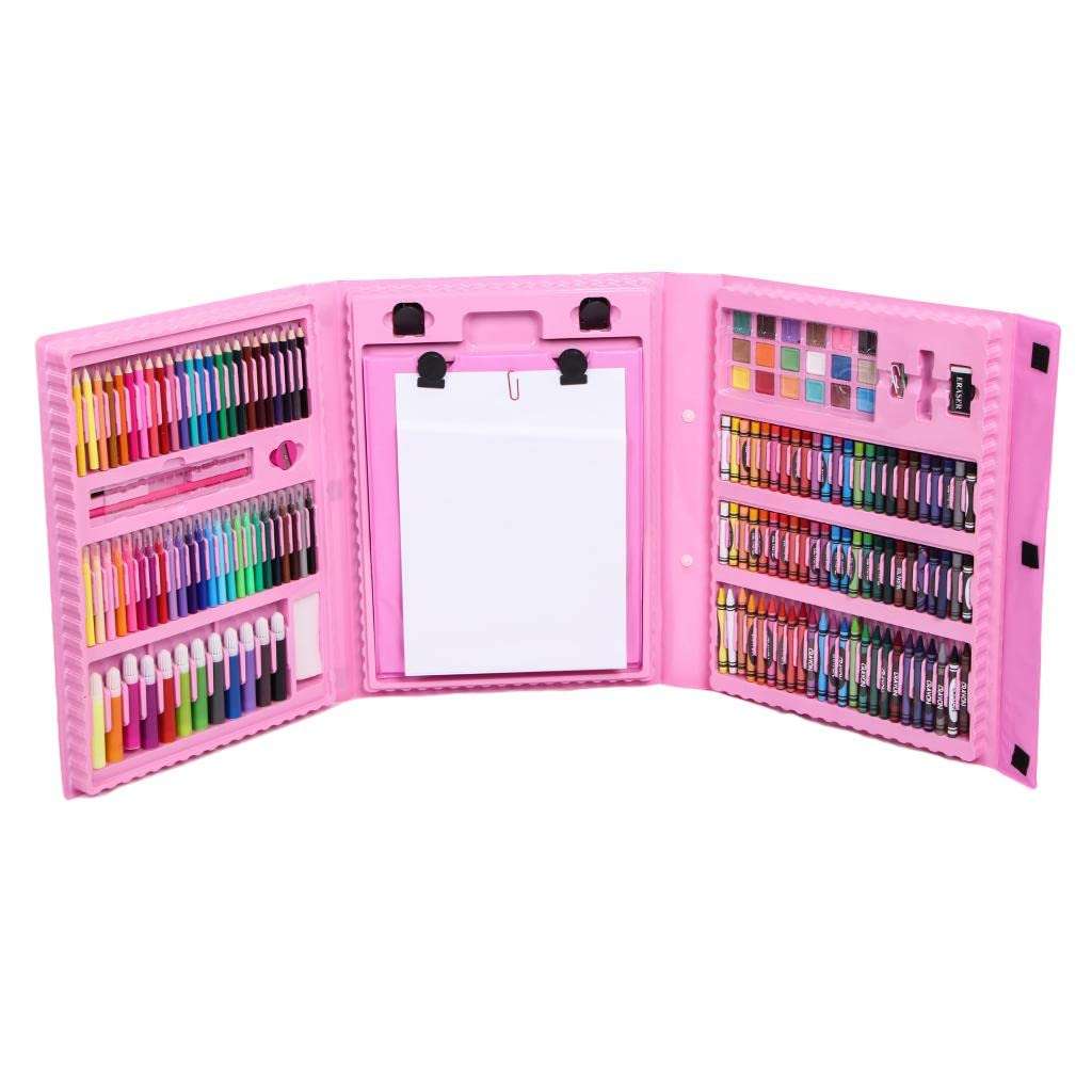 Lamba Brothers & CO 208 Pack Drawing Art Set for Kids Crafts Kit Children Gift Painting Birthday Gift with PVC Art Box for Beginner and Serious Artists, Art Supplies 3