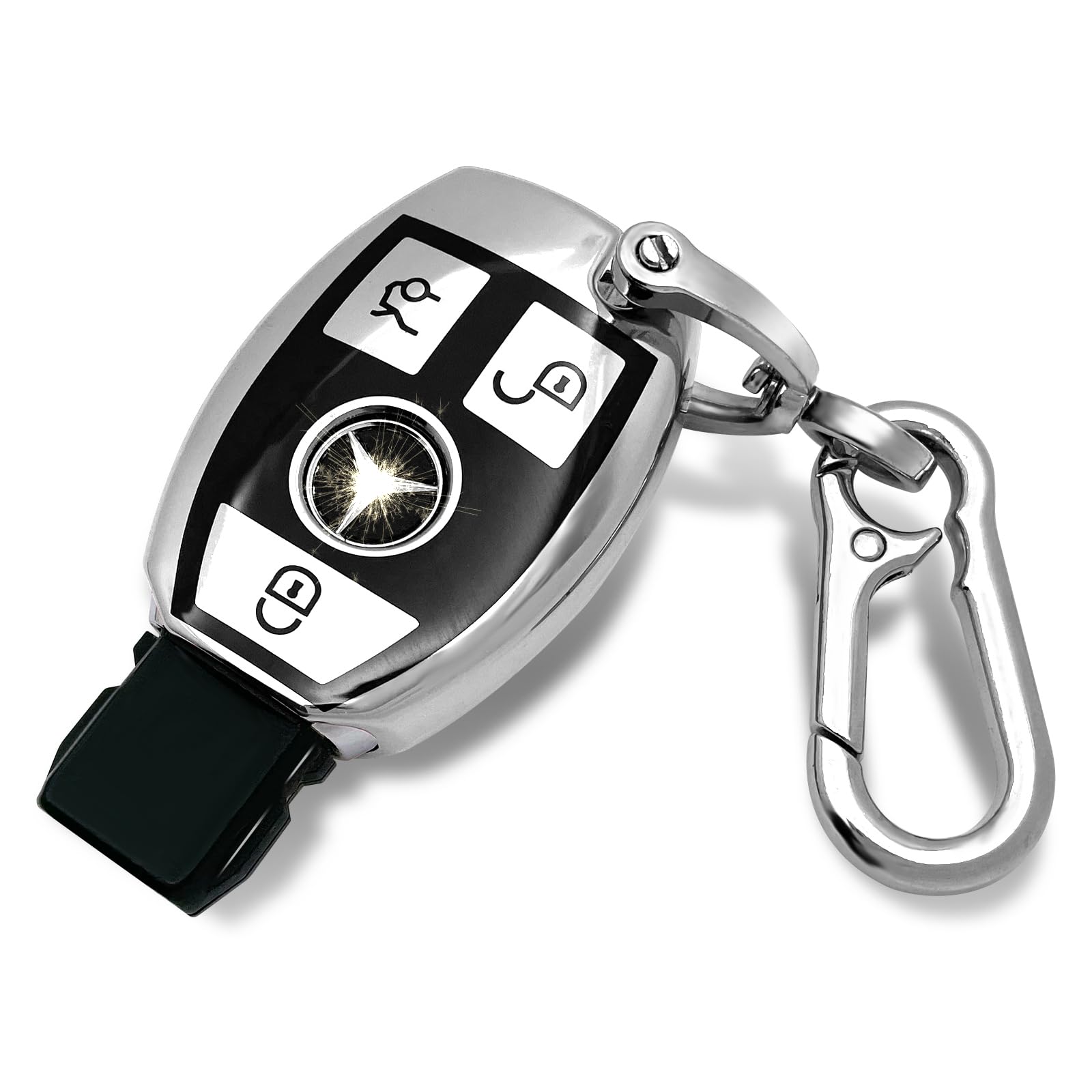 Creativity New Soft TPU Car Smart Key Case Suitable For Mercedes benz CLS CLA CLK G GL R SLK AMG A B C CL S SL M ML class Auto Cover Shell Accessories (silvery) 1