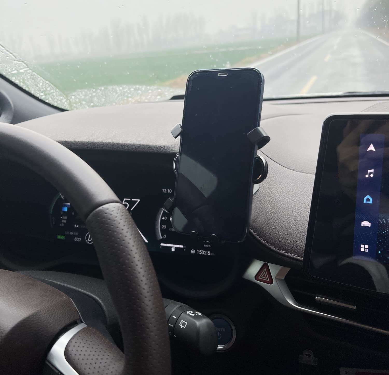 iJDMTOY Dashboard Direct Clip-On Mount Phone Gravity Holder Compatible with Toyota 2021-up Sienna Van (Won't Occupy Air Vent Opening) 6