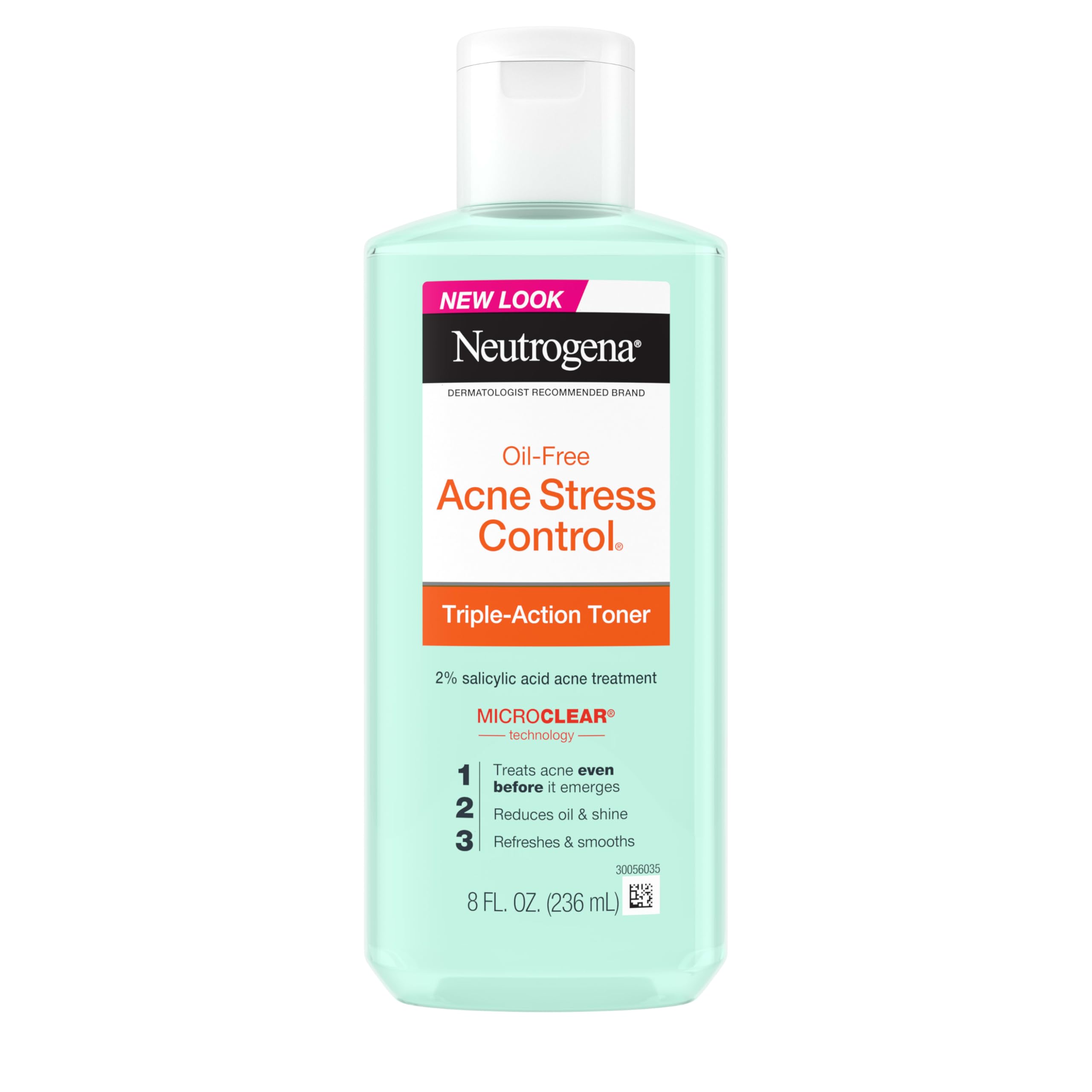 Neutrogena Acne Stress Control Oil-Free Triple-Action Face Toner, Skin Care with 2% Salicylic Acid, Acne Toner for Face with Green Tea & Cucumber Extract, Nourishing & Refreshing, 8 fl. oz 1
