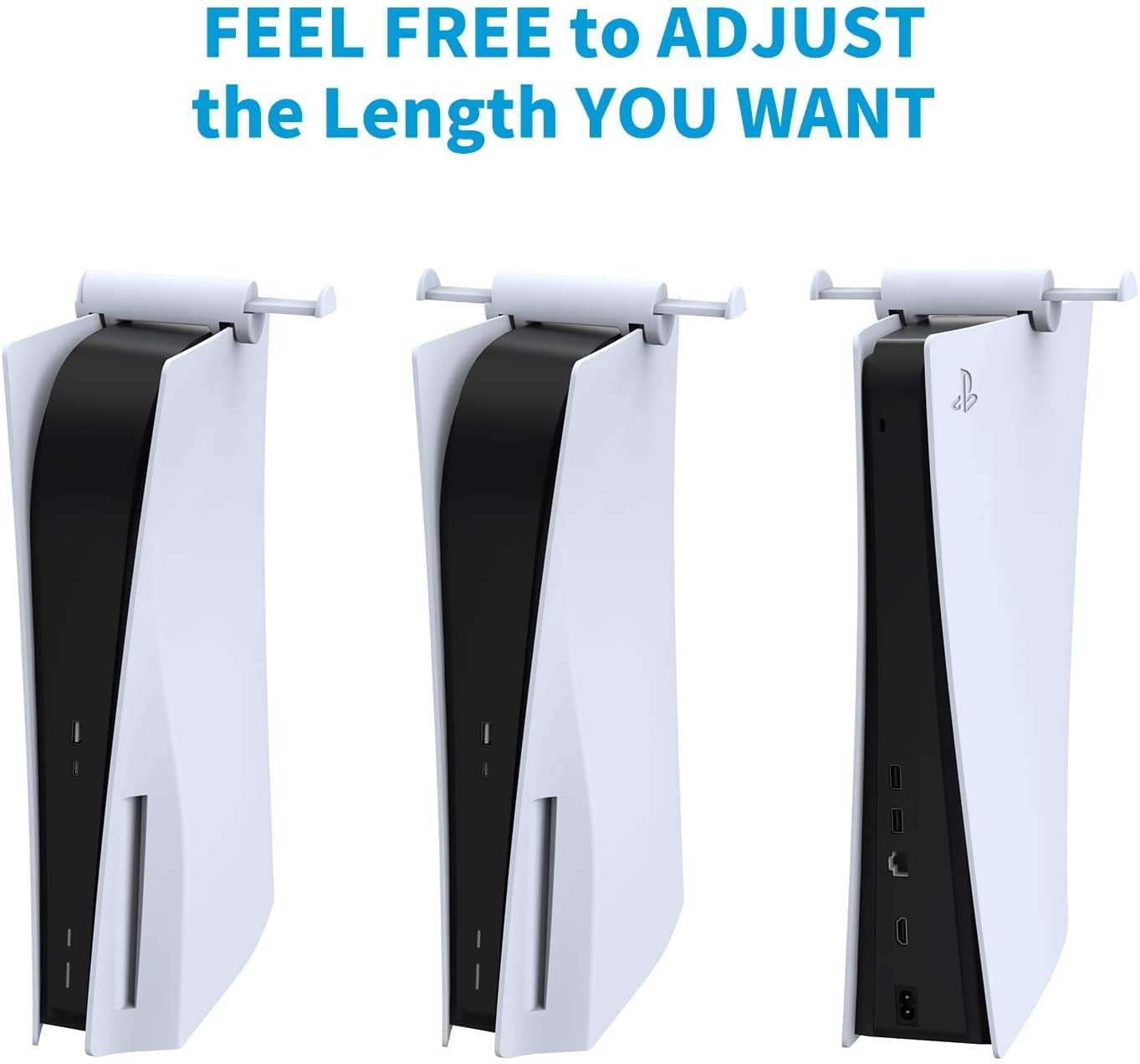 Tobo PS5 Dual Headset Holder, PS5 Headset Stand, PS5 Headphone Hook, Retractable Gaming Headsets Hanger for Playstation 5, No Screws, No Tape, White 5