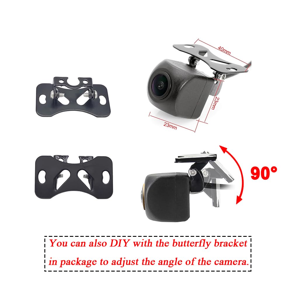 aSATAH AHD/CVBS Car Rear View Camera's Fisheye Lens Dynamic Trajectory Tracks Line Cable & Vehicle Camera for Nissan Tiida/Versa Hatchback/Grand Livina/Pulsar/Fairlady Z &170° Wide-angle Backup Camera 4