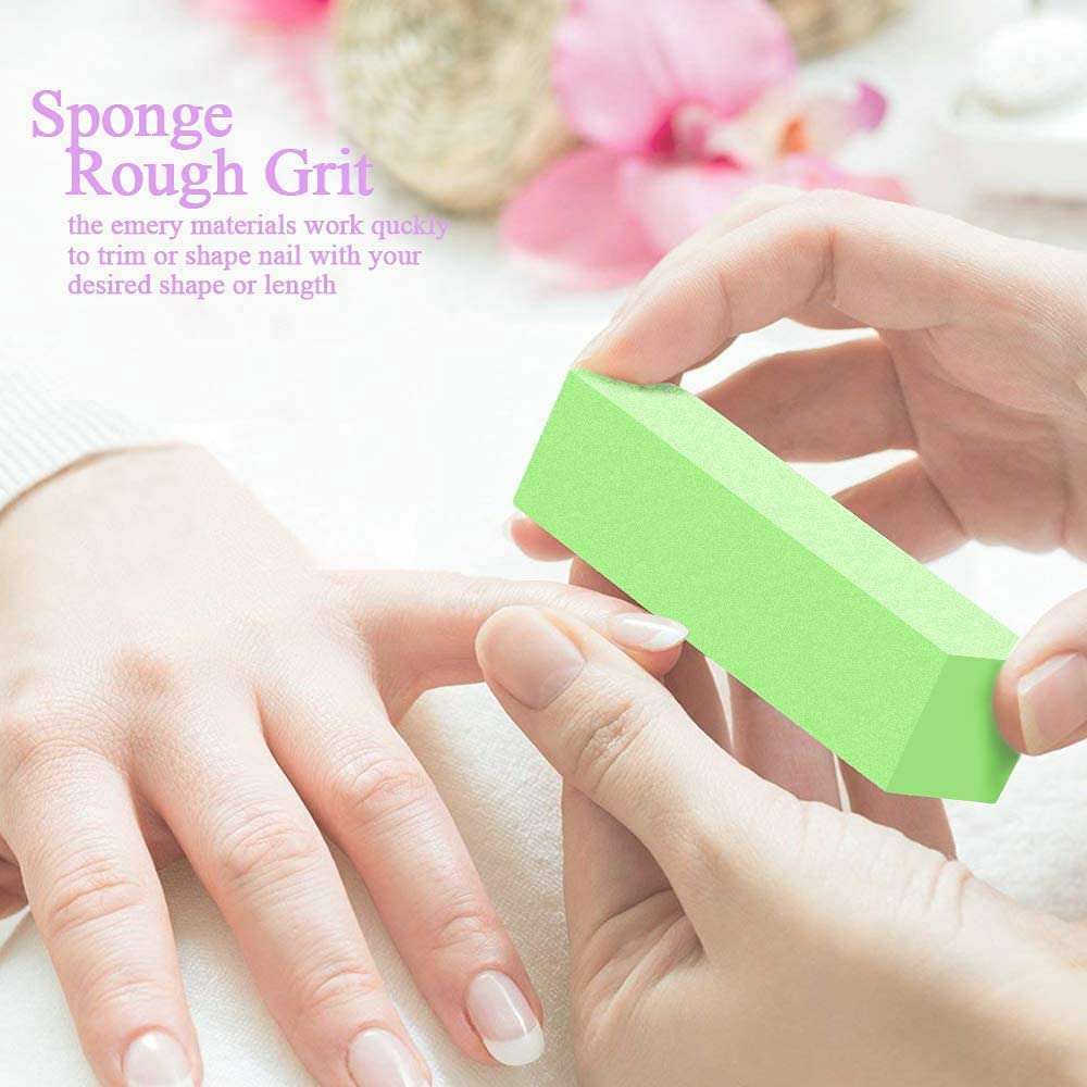 HapDop Buffers Nail Files Set Professional Double Sided Emery Boards Manicure Tools Kit Rectangular Art Care Buffer Block Tools 100/180 Grit for Home and Salons Use 5