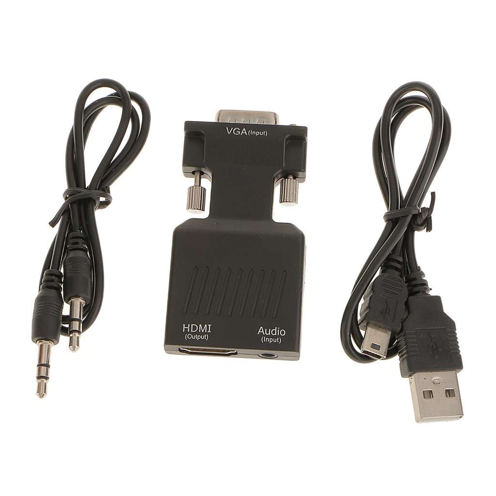 Generic 1080P VGA Male to HDMI Female HDTV with 3.5mm Audio USB Plug Cable Adapter 6
