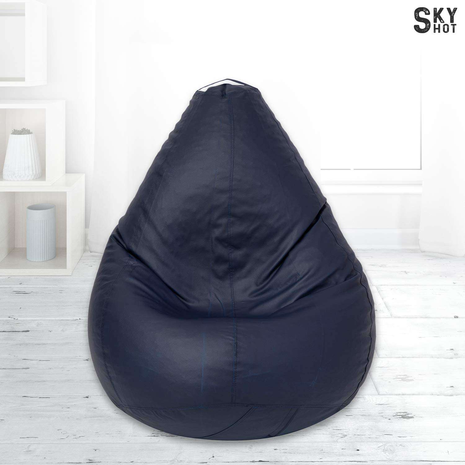 Skyshot Classic Bean Bag Filled with Beans/Fillers (XL, Navy Bue) 2
