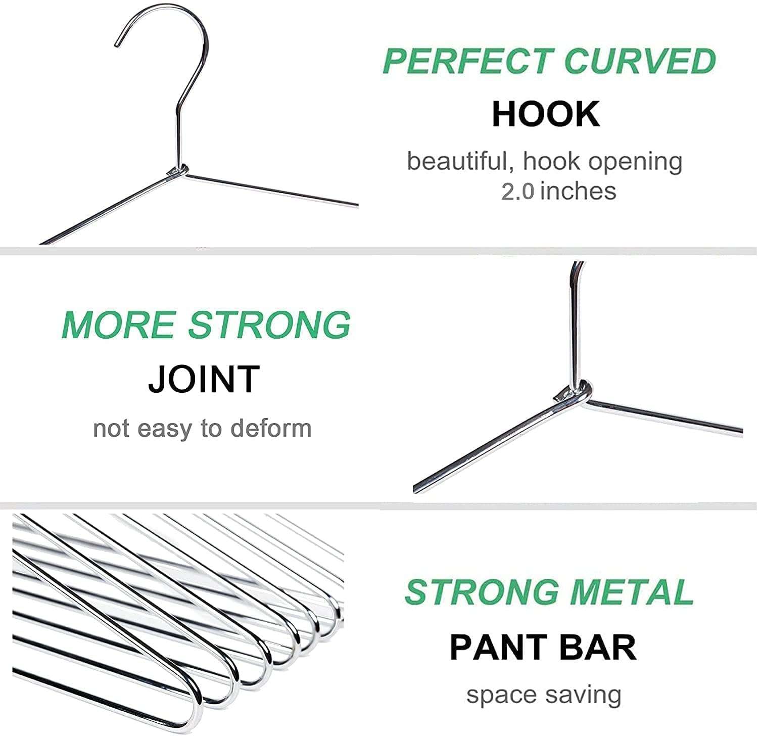 Silver Hangers for Clothes - 17-Inch Matte Silver Metal Hangers for Coats, Jackets, Shirts, Pants, Clothing - Thick, Heavy-Duty Aluminum - Luxury Aesthetic for Closets 6
