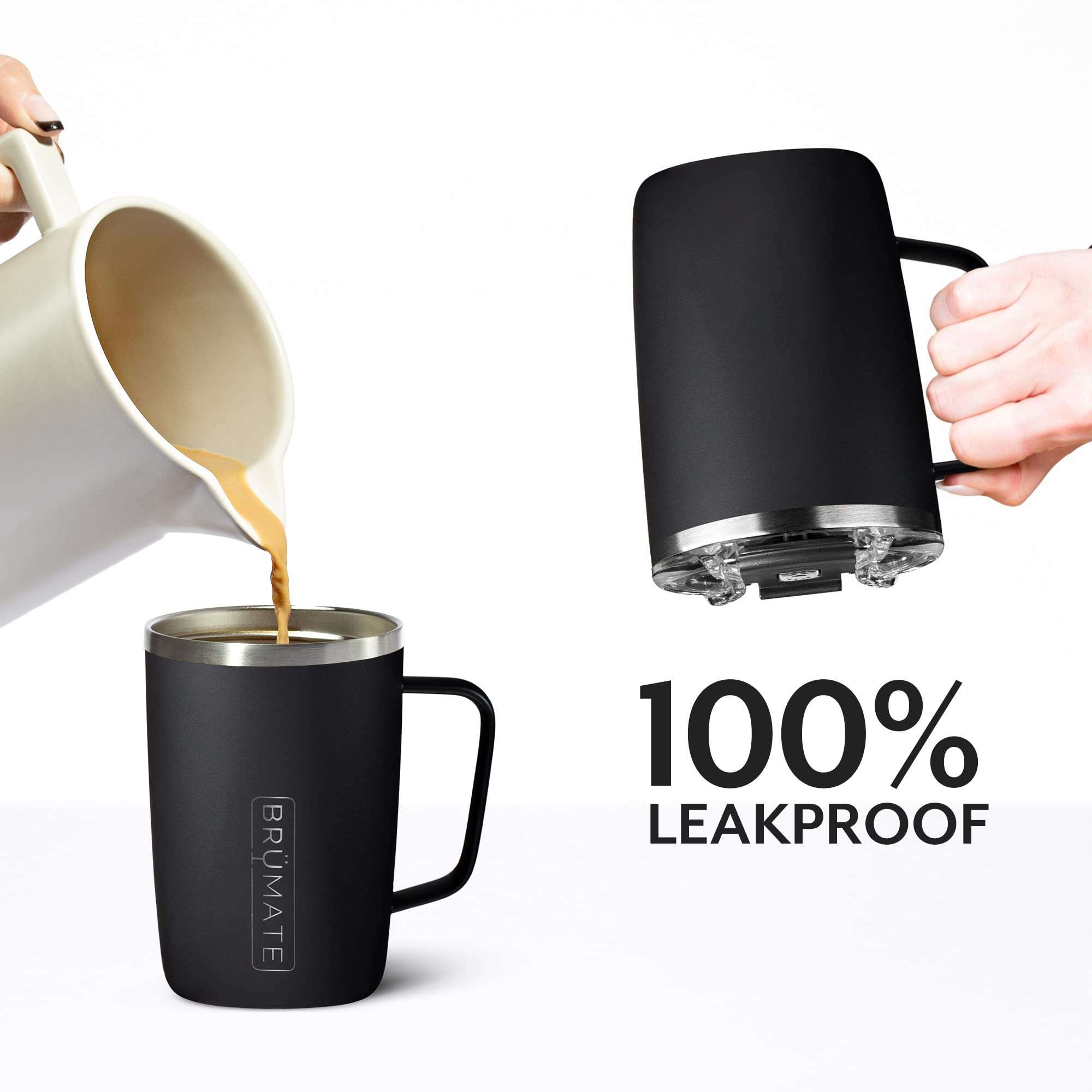 BrüMate Toddy - 16oz 100% Leak Proof Insulated Coffee Mug with Handle & Lid - Stainless Steel Coffee Travel Mug - Double Walled Coffee Cup (Matte Gray) 6