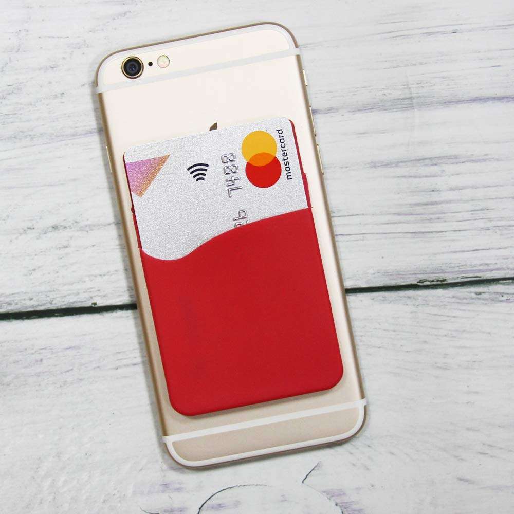 Card Holder for Back of Phone, Adhesive Credit Card Sleeve Stick on Wallet for iPhone,Samsung (Multi-Colors) 3