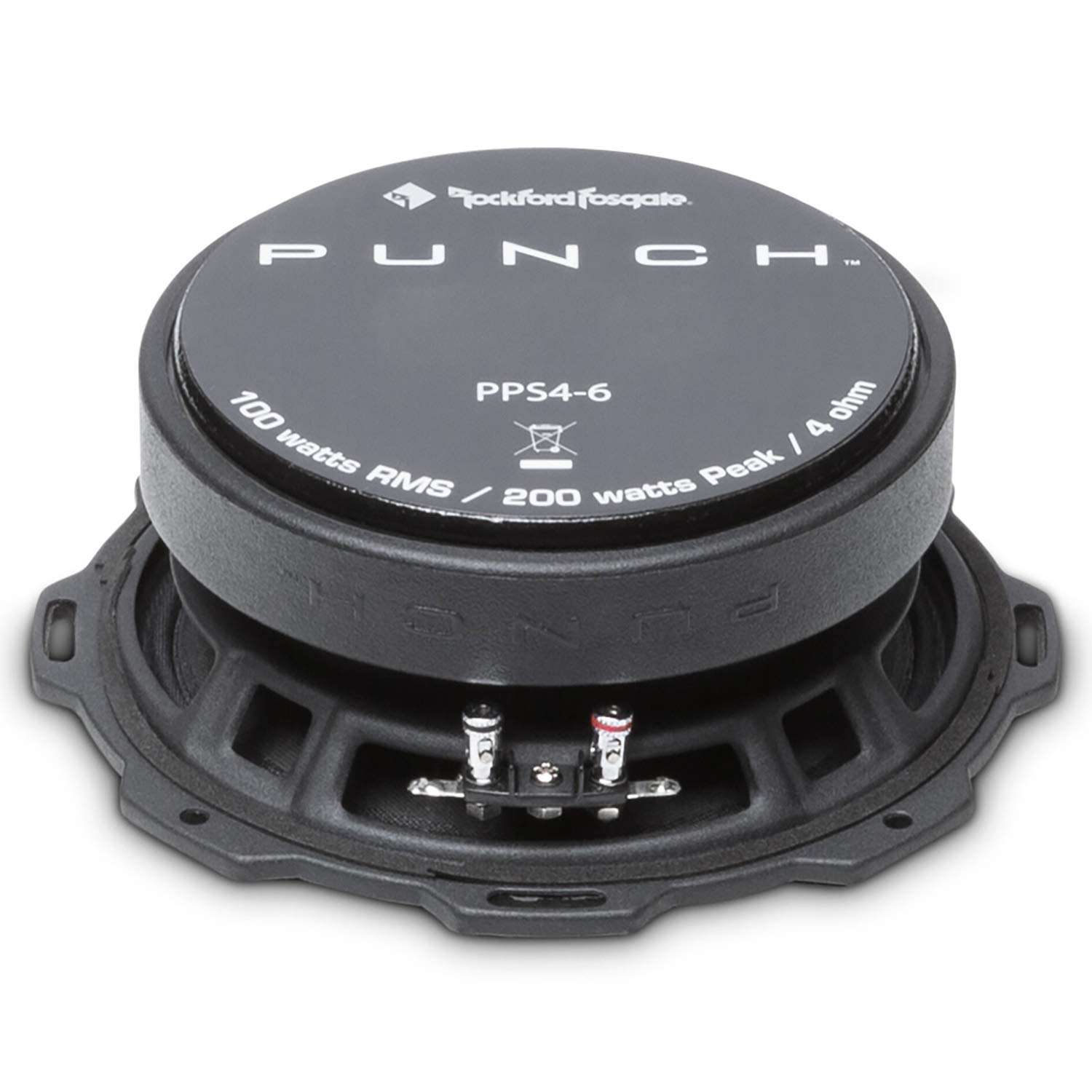 Rockford Fosgate PPS4-6 Punch Pro Single 6.5" Component 4-Ohm Midrange Speaker 100 Watts RMS / 200 Watts Peak - Black 5