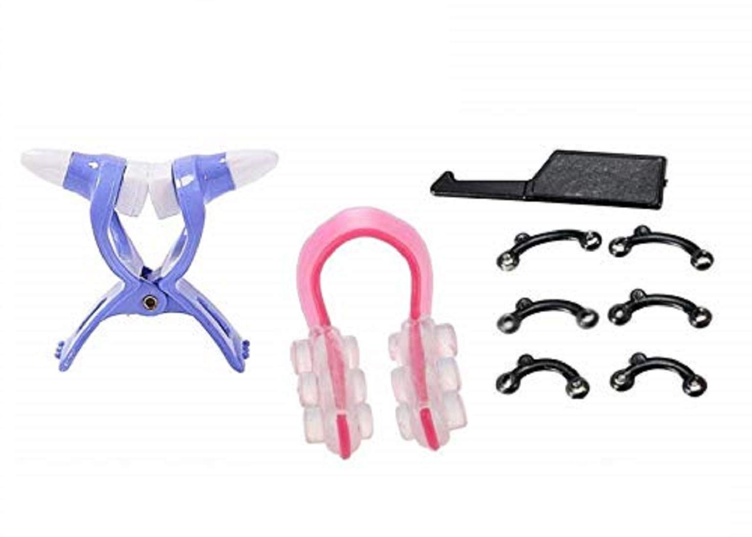 Digital Shoppy Secret 3D Invisible Rhino Correct Nose Up Lifting Shaper Clip and Tool Hook Straightening Kit -3 Pieces (Pink, Blue and Black) 1