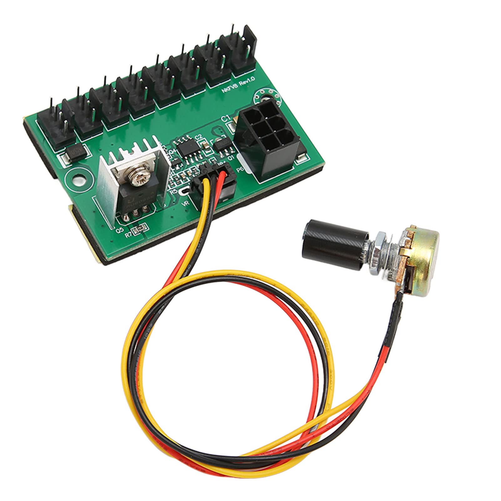 PC Fan Hub, PC Chassis Cooling Fan Hub 6Pin Power Supply for Motherboard for PC Chassis 6