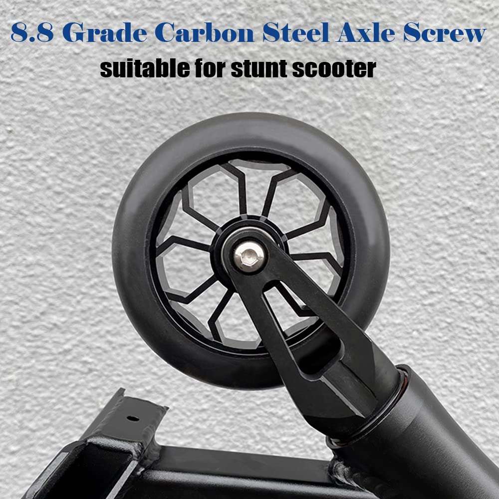OTFAITP M8 8mm x 28mm-86mm 8.8 Grade Carbon Steel Axle Allen Screw Bolt Set for Front Rear 2 3 4 Wheel Stunt Scooter Dash Teen/Adult Kick Scooter-800+lb Capacity (29mm) 5