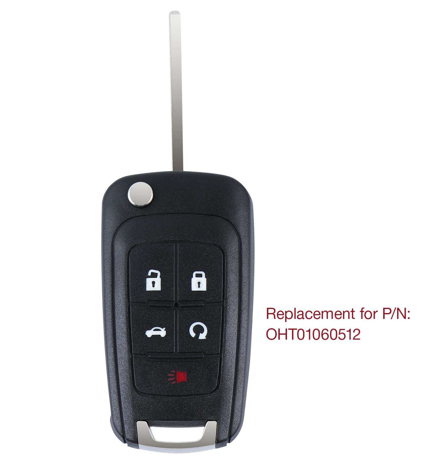 Replacement Flip Remote Fob fit for 2010-2019 Chevy Equinox,2011-2016 Cruze Malibu Camaro Trax /Buick Lacrosse Regal Verano Trunk Car Keyless Entry Uncut Key Fob (FCCID: OHT01060512) Pack of 2 5