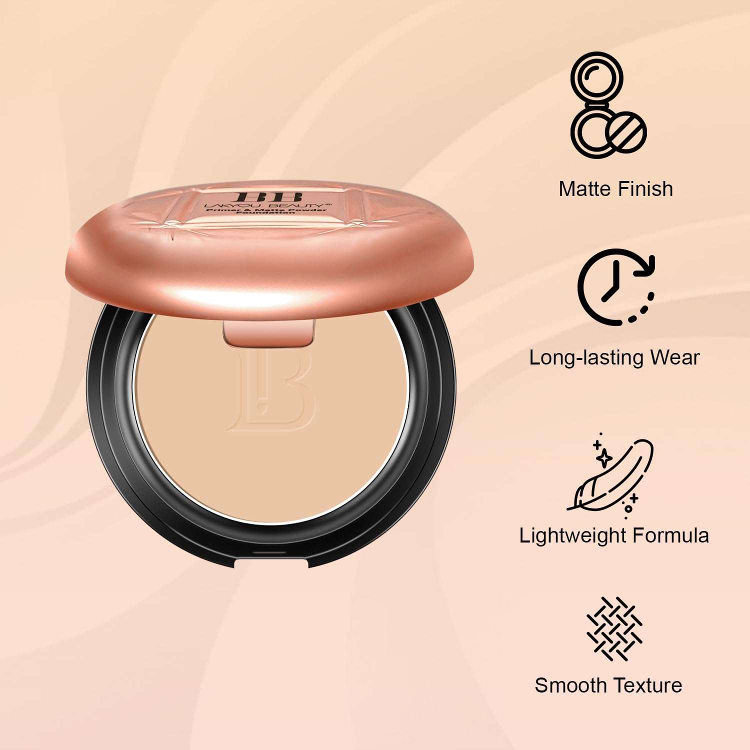 Lakyou Beauty 2in1 BB Compact Powder | Primer + Matte Powder Foundation | Same Shade With Matte And Shimmery Effect | Long Lasting And Waterproof Formula | shade-04(Natural Nude) | 30g 4