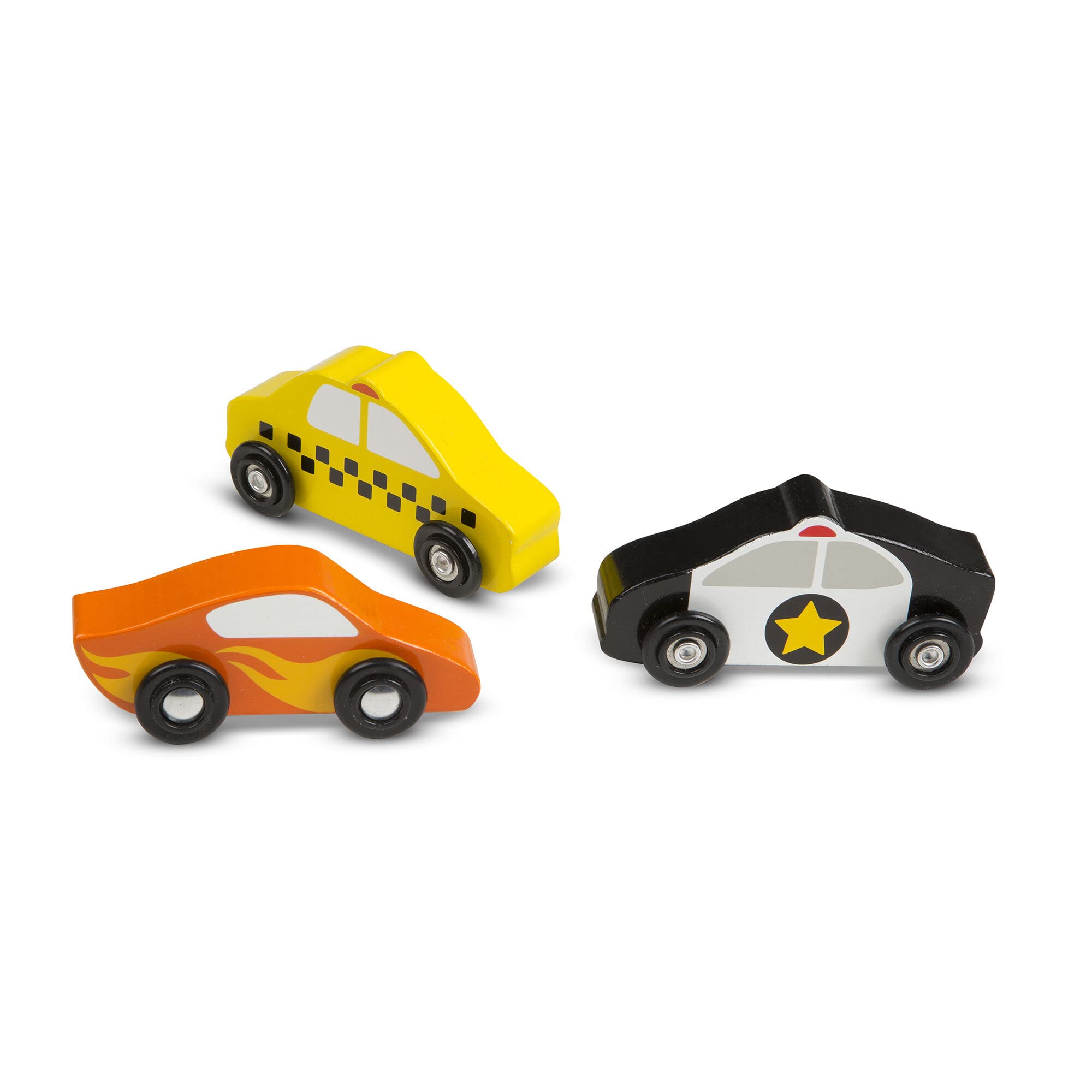 Melissa & Doug Wooden 9-Piece Cars Set Bundle with 1 Theme Compatible M&D Scratch Fun Mini-Pad (03178) 6