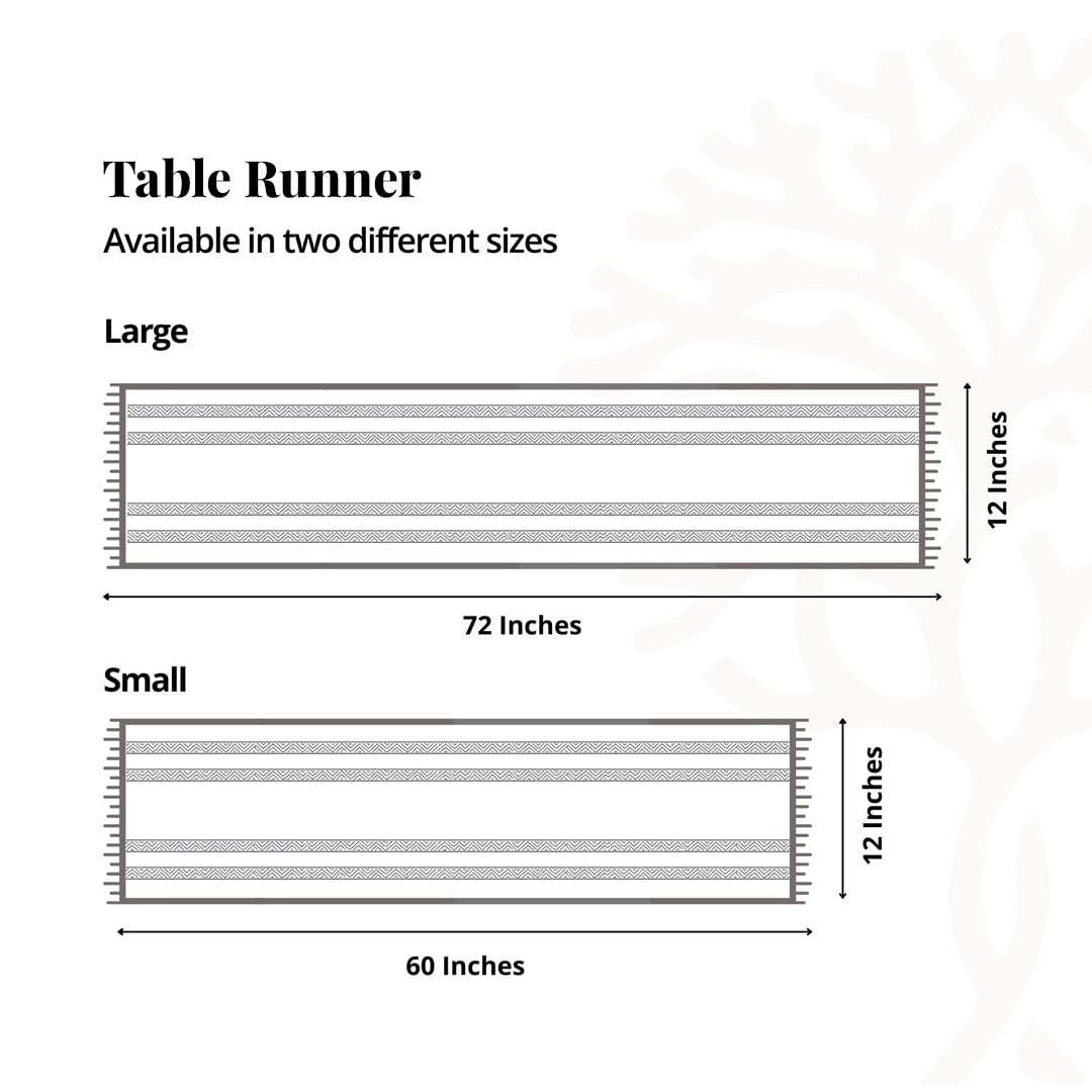 Peepul Tree Handmade Table Runner-4 Seater| Cotton Canvas Fabric Table Runner for Coffee & Centre Table | Non-Slippery | Heat-Resistant |12" x 60"Inch | Peach | Home Decor Gift Items 3