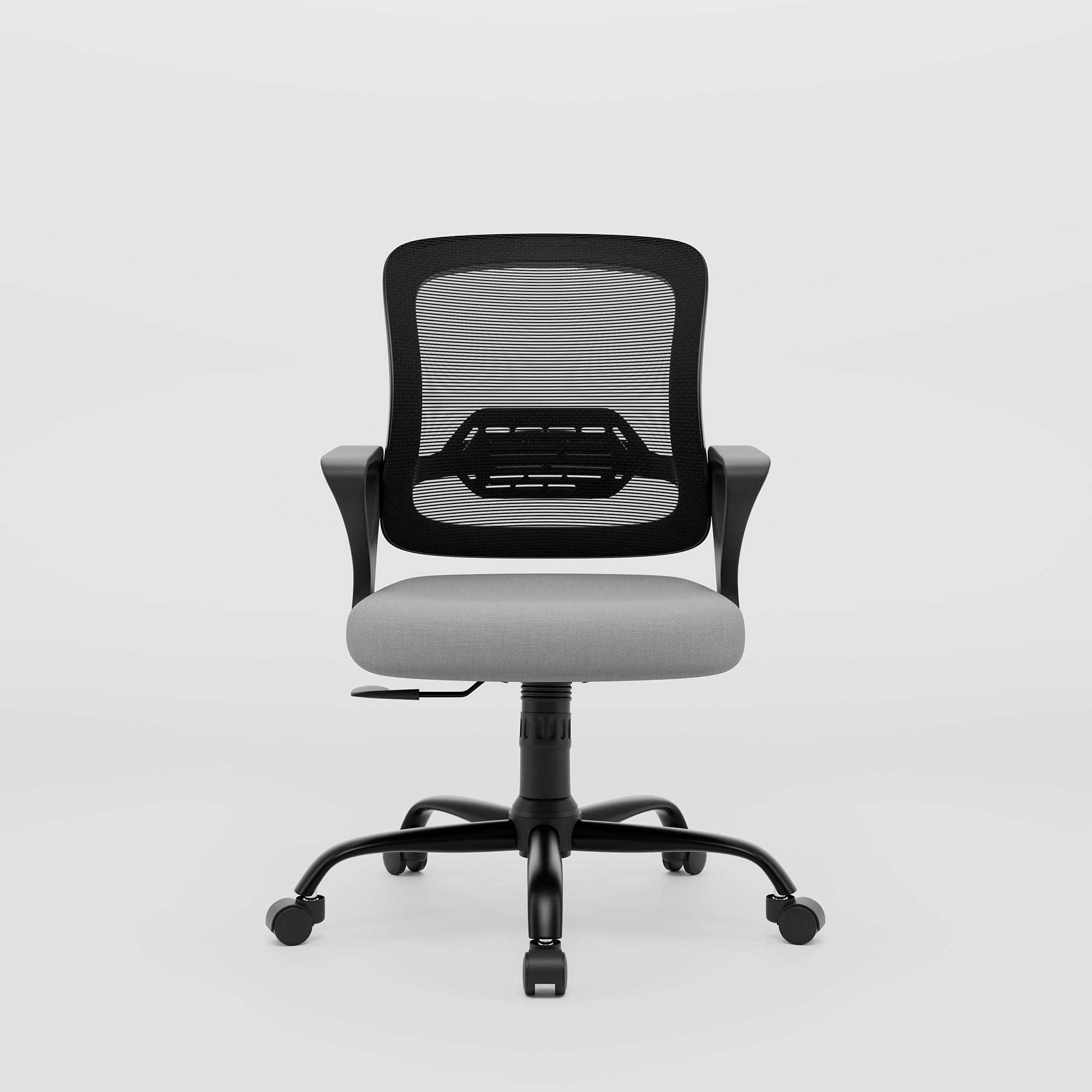 Green Soul Pebble Office Chair, Mid Back Mesh Ergonomic Home Office Desk Chair with Comfortable & Spacious Seat, Tilt Lock Mechanism & Heavy Duty Metal Base (Grey) 3