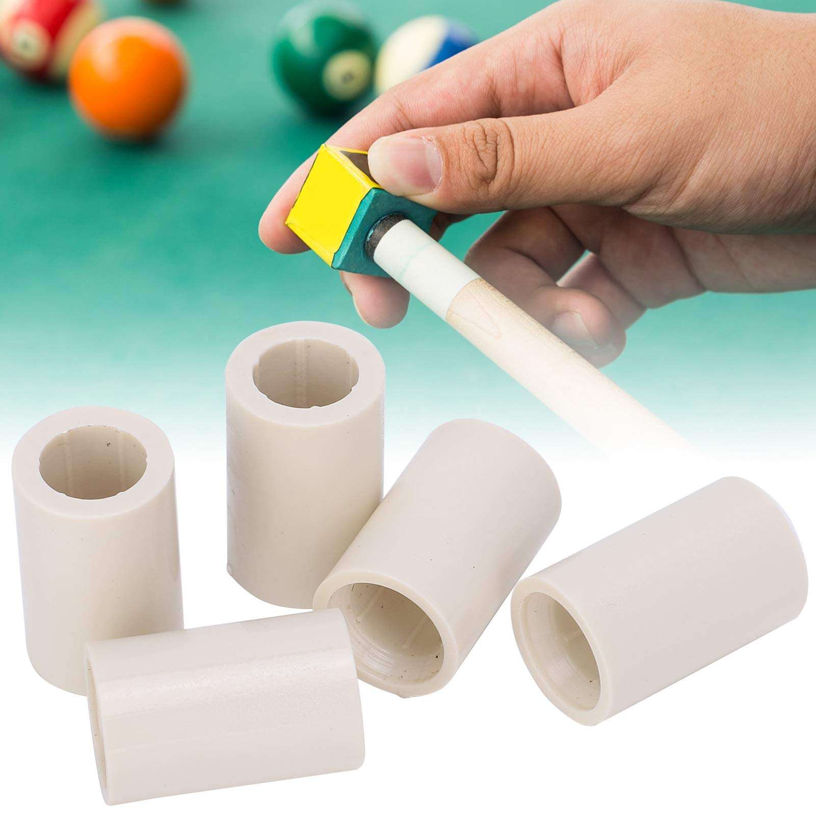Yunir 40 Pcs Billiard Cue Ferrules, 40 Pcs Cue White Ferrules White Fiber Stick Rod Repairing Tool 12mm/0.5in Outer Diameter(0.8 inch, 12mm) 2