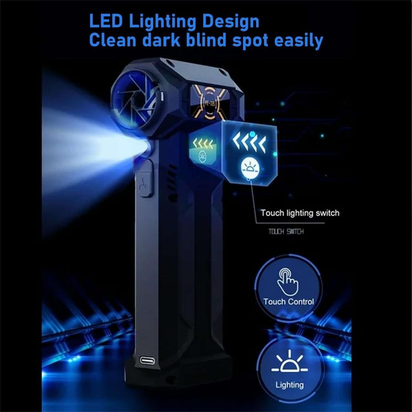 Ac-27 Air Duster, 2025 Upgraded 130000rpm Electric Air Duster, Ac-27 Duster, Ac-27 Turbo Fan, Ac-27 Blower, Car Dryer Air Blower, Rechargeable Cordless 120w High Power Air Duster for Computer Outdoor 6