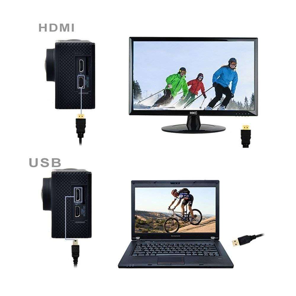 Cospex H12 4K Ultra HD Water Resistant Sports Action Camera with 2 Inch Display (16MP, Black) (16 MP) 5