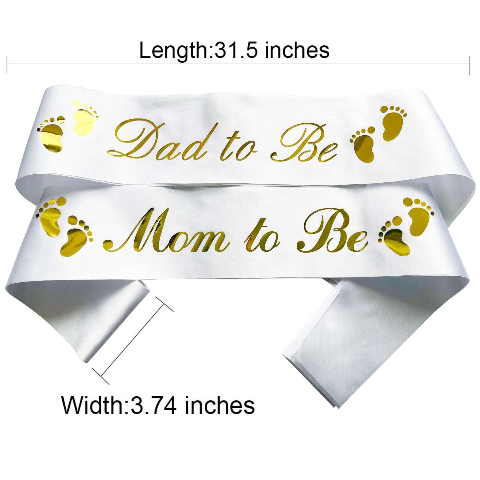 NAUXIUDSJS Mom To Be Sash, Dad to Be Sash, Gift Ideas for Soon to Be Parents, Pregnancy Announcement, Boy or Girl, Baby Shower Party Decorations, Gifts, Favors, Mommy Supplies Gender Reveal, White 3