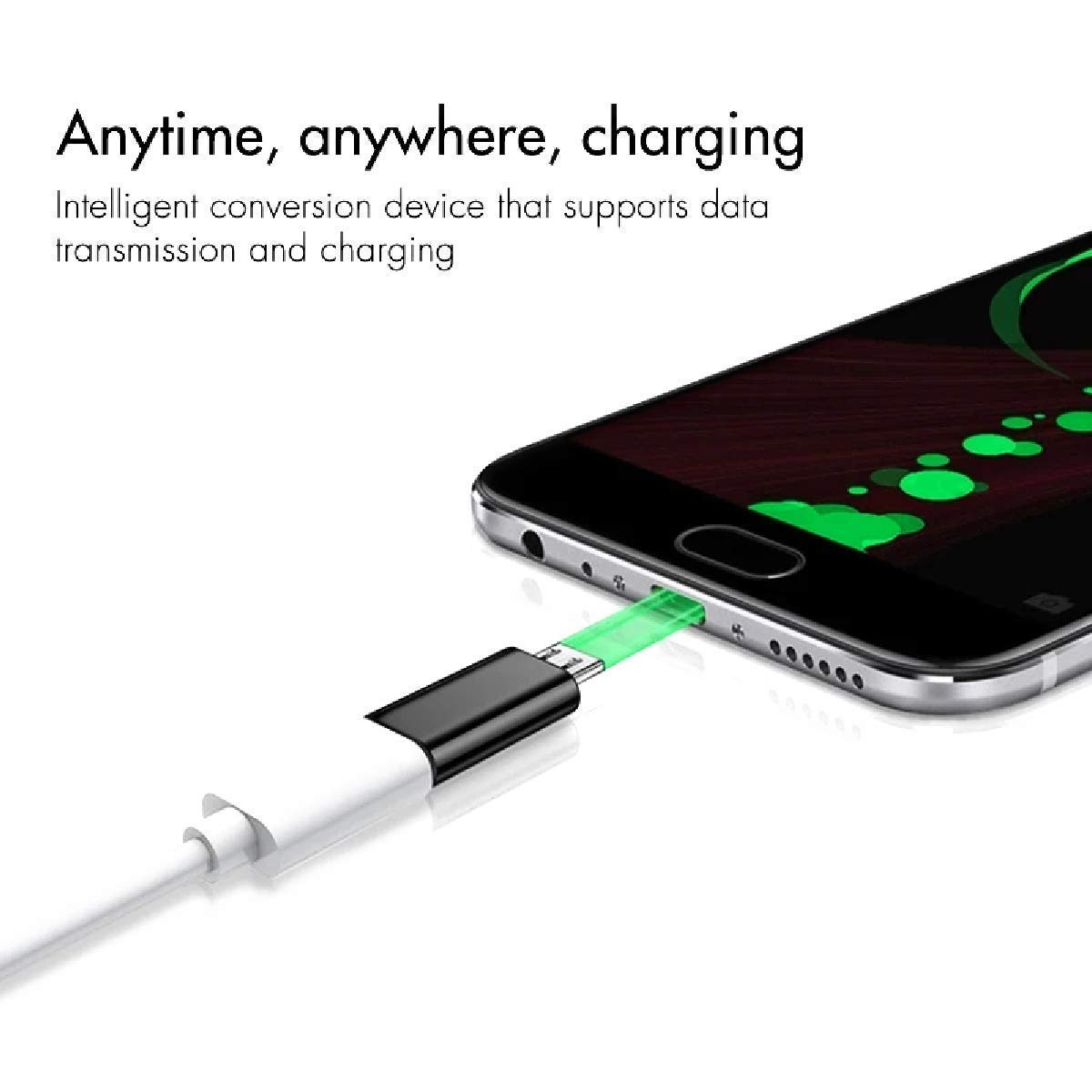 TEZINICX(2 Pack USB 3.1 Type C Female to Micro USB Type B 2.0 Male Data Sync Adapter and Without Cable Charging Connector for Smartphones and Tablet 6