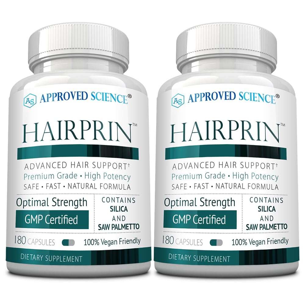 Approved Science Hairprin - Promote Hair Regrowth and Help Boost Scalp Circulation - 180 Vegan Friendly Capsules - Pack of 2 1