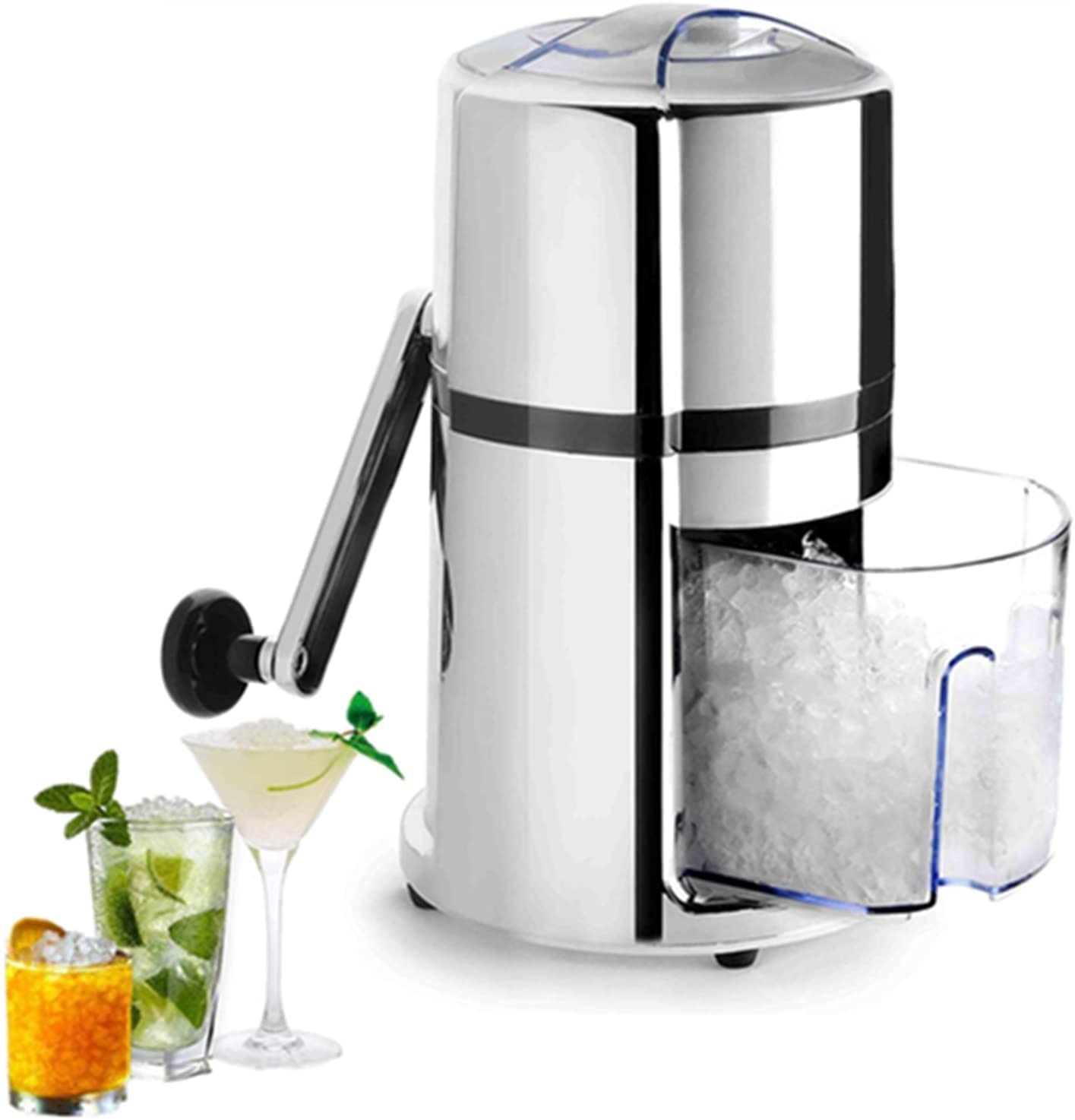 Montavo by FnS Stainless Steel Ice Crusher Manual Machine with Stylish Mirrored Finish Includes a Scoop and Ice Tray 1