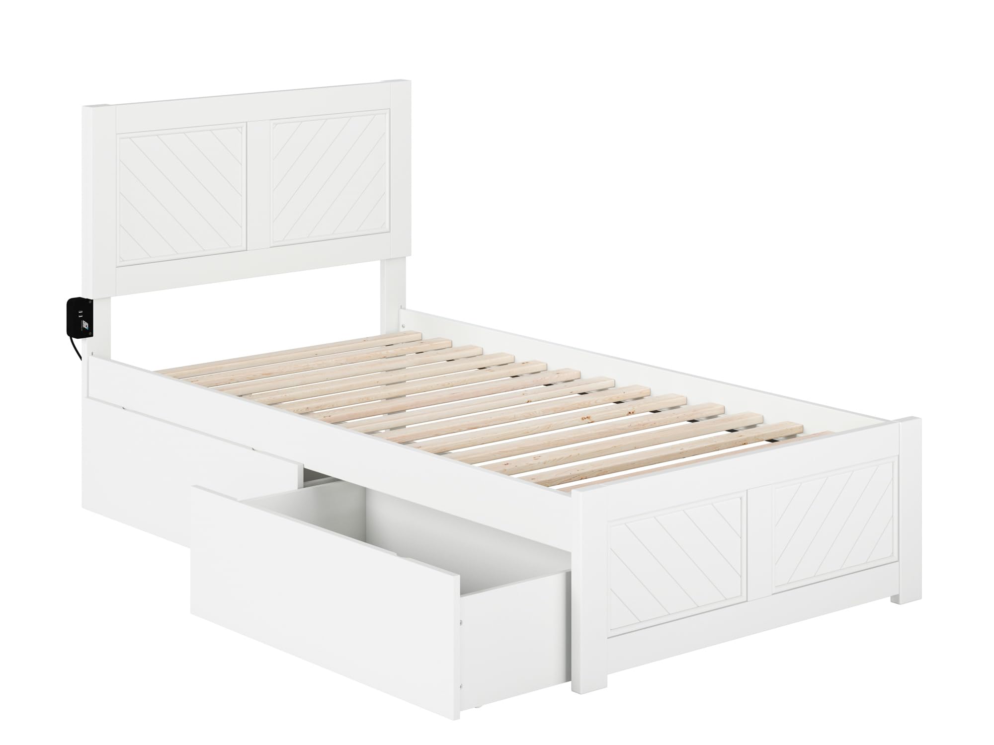 AFI, Canyon Twin Platform Bed with Matching Footboard & Storage Drawers, White 6