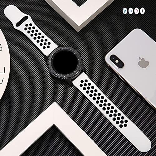 YODI Casual Watch Strap Classic Accessories Belt Band 22mm for Noise Colorfit Pulse Grand Smartwatch Sport Look Dual Color Dot Straps (Full Black) 6