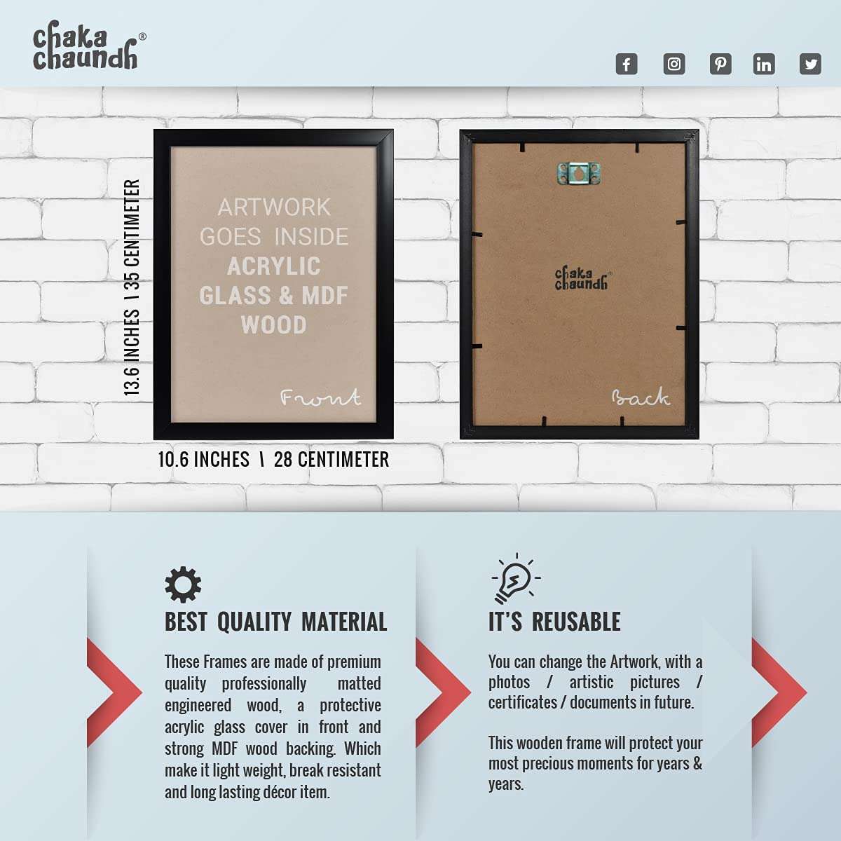 Chaka Chaundh - Elon Musk Framed Posters - Motivational Quotes Frames - Poster With Frame - Elon Musk Frame – Inspirational Quotes Wall Frames - (13.6 X 10.6 Inches) 3