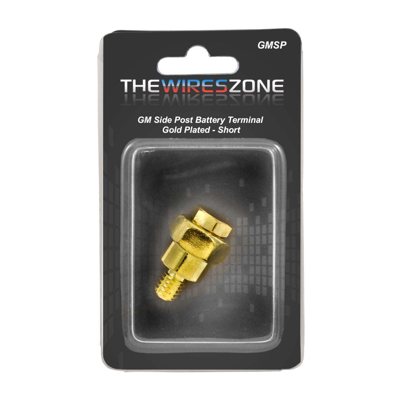 The Wires Zone GMSP Car Audio Power Wire Amp Install GM Side Post Battery Terminal (Short, Gold) 6