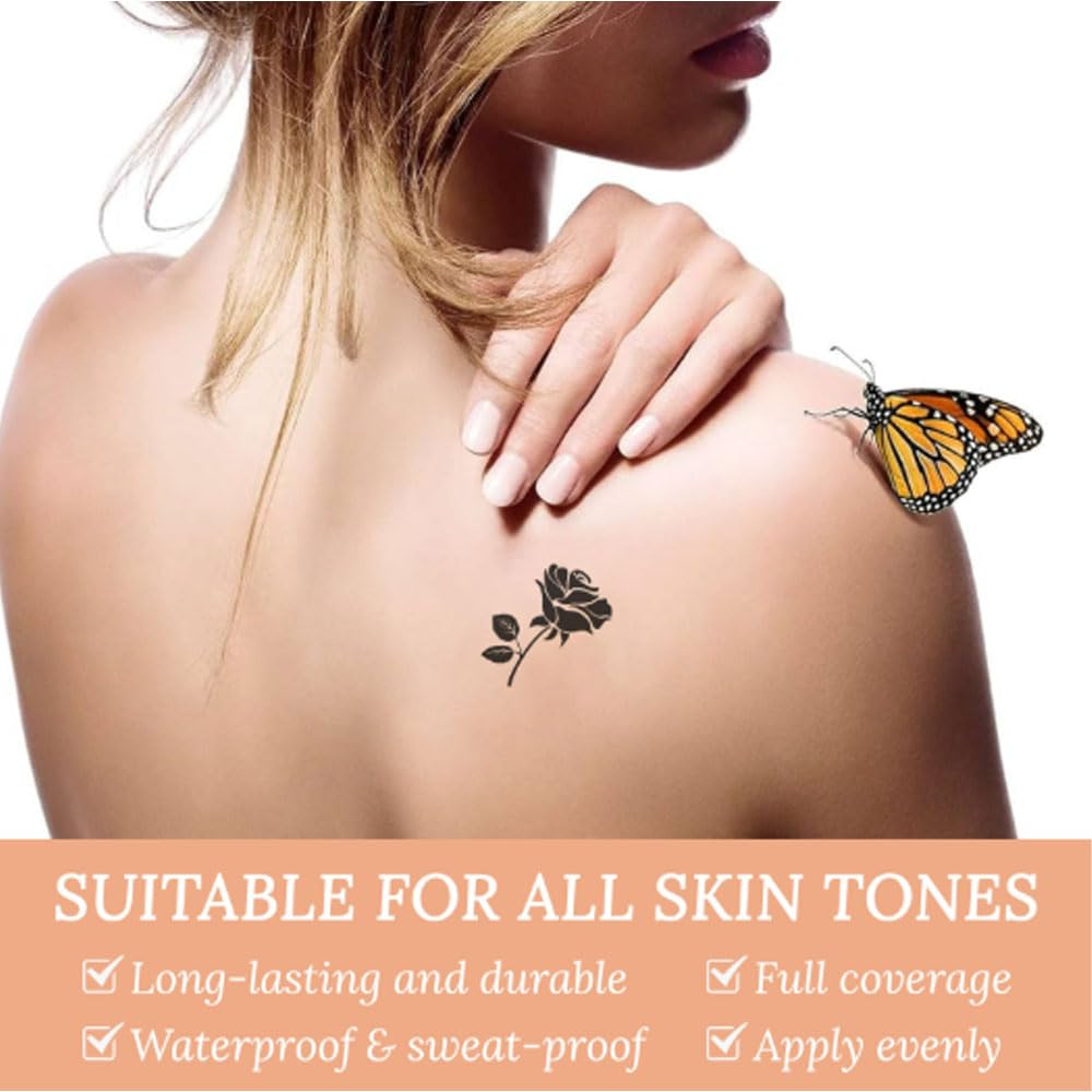 Tattoo Cover Up, Waterproof Concealer Makeup Cream, Skin Concealer Set for Tattoos/Scars/Birthmarks/Dark Spots/White Spots, Suitable for Both Men and Women-2 Color 5