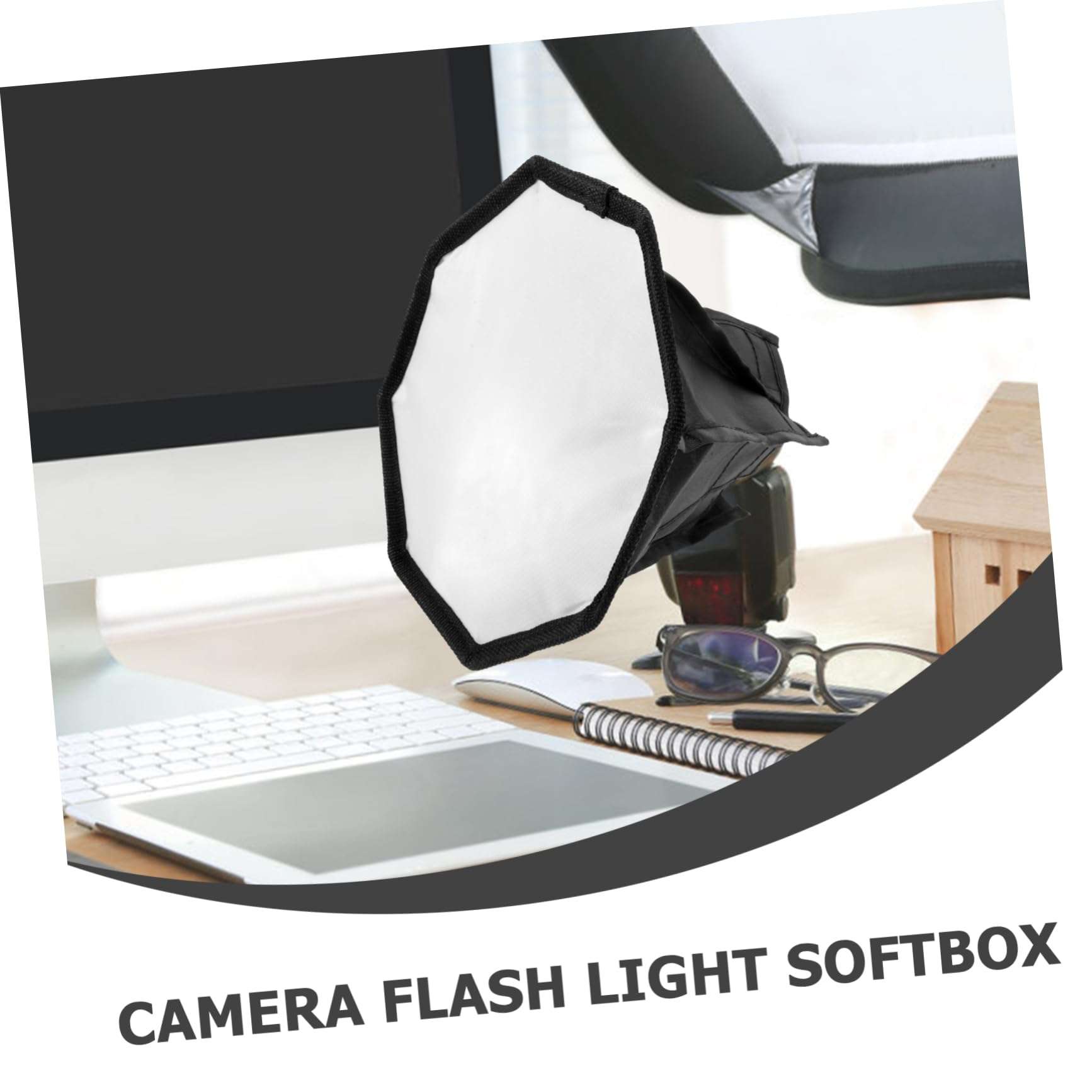 DOITOOL Camera Lamp Softbox Camera Flash Selfie Light LED Stand Flashes Kit Cube Clip Bright USB Rechargeable Picture Cover Video Backdrops Photostick Studio Flash Reflector Diffuser Iron 6