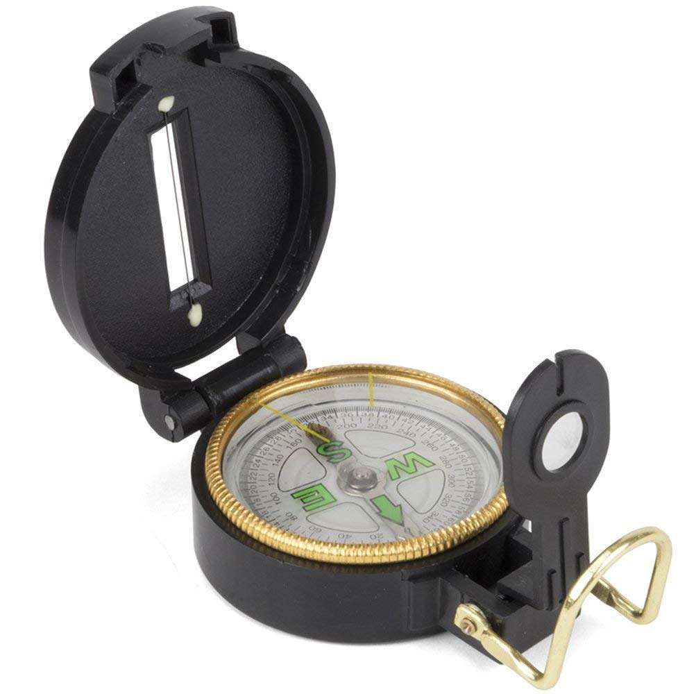 Skywalk Military Engineer Directional Compass North Arrow Floating Metal Dial/Lensatic Compass for Outdoor Camping and Exploration (Black) 1