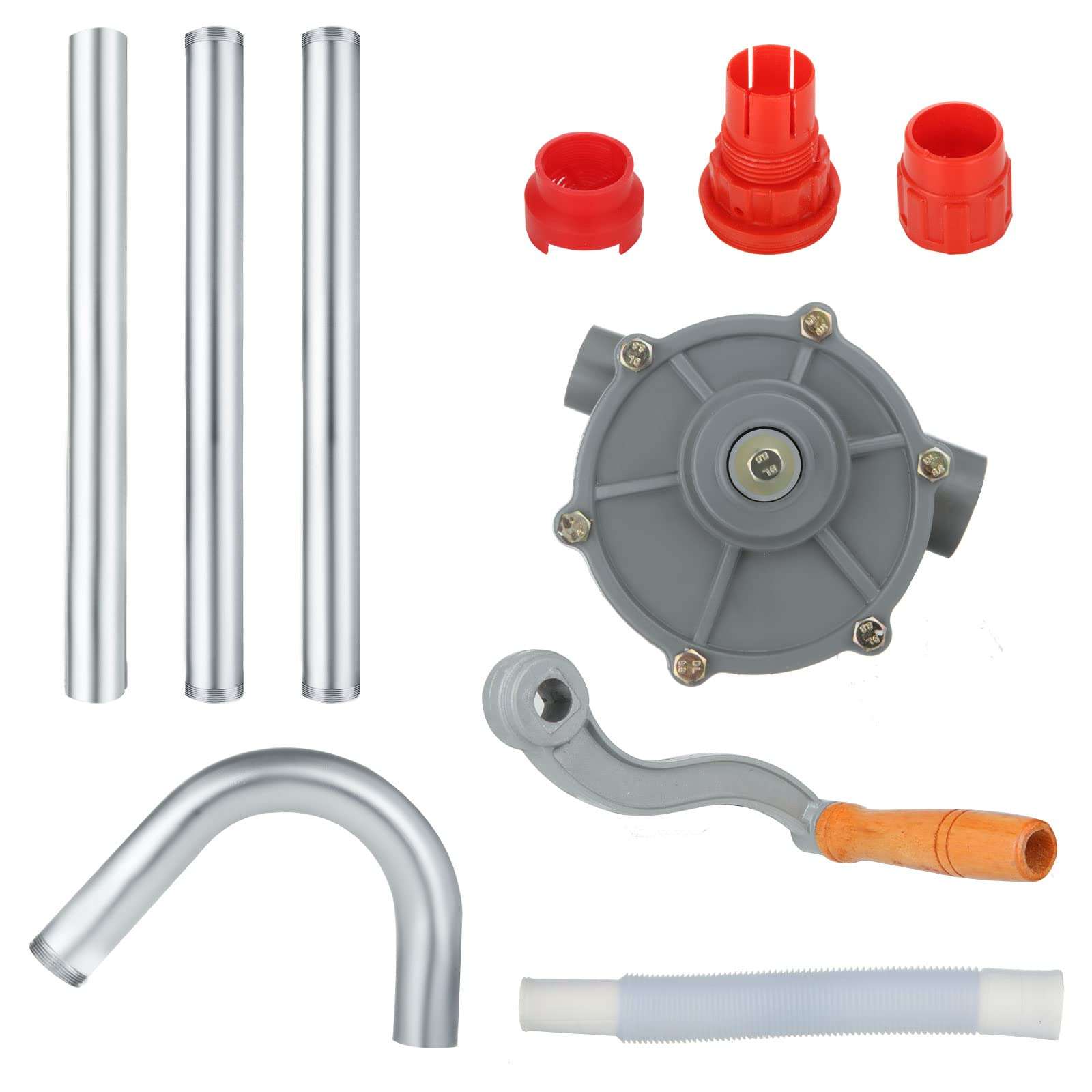 Aluminum Barrel Pump 15 to 55 Gallon Drum Pump Rotary Hand Liquid Transfer, Heavy Duty Rotary Barrel Pump, Hand Drum Pump for Kerosene, Engine Oil, Fuel Diesel, Hydraulic Fluid 6