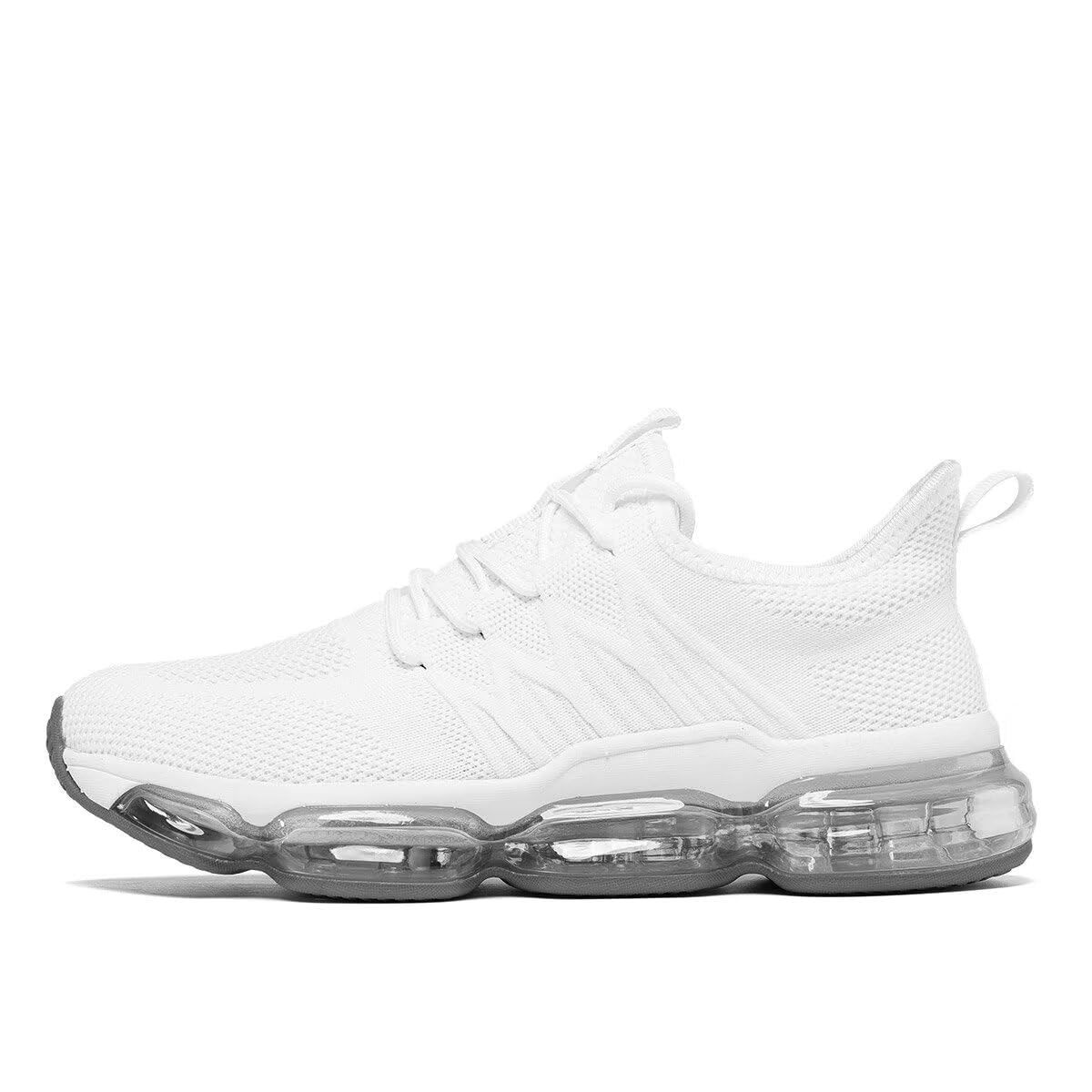Mens Running Shoes Air Cushion Walking Basketball Sneakers Fashion Tennis Breathable Sport Gym Fitness Cross Trainers White 2