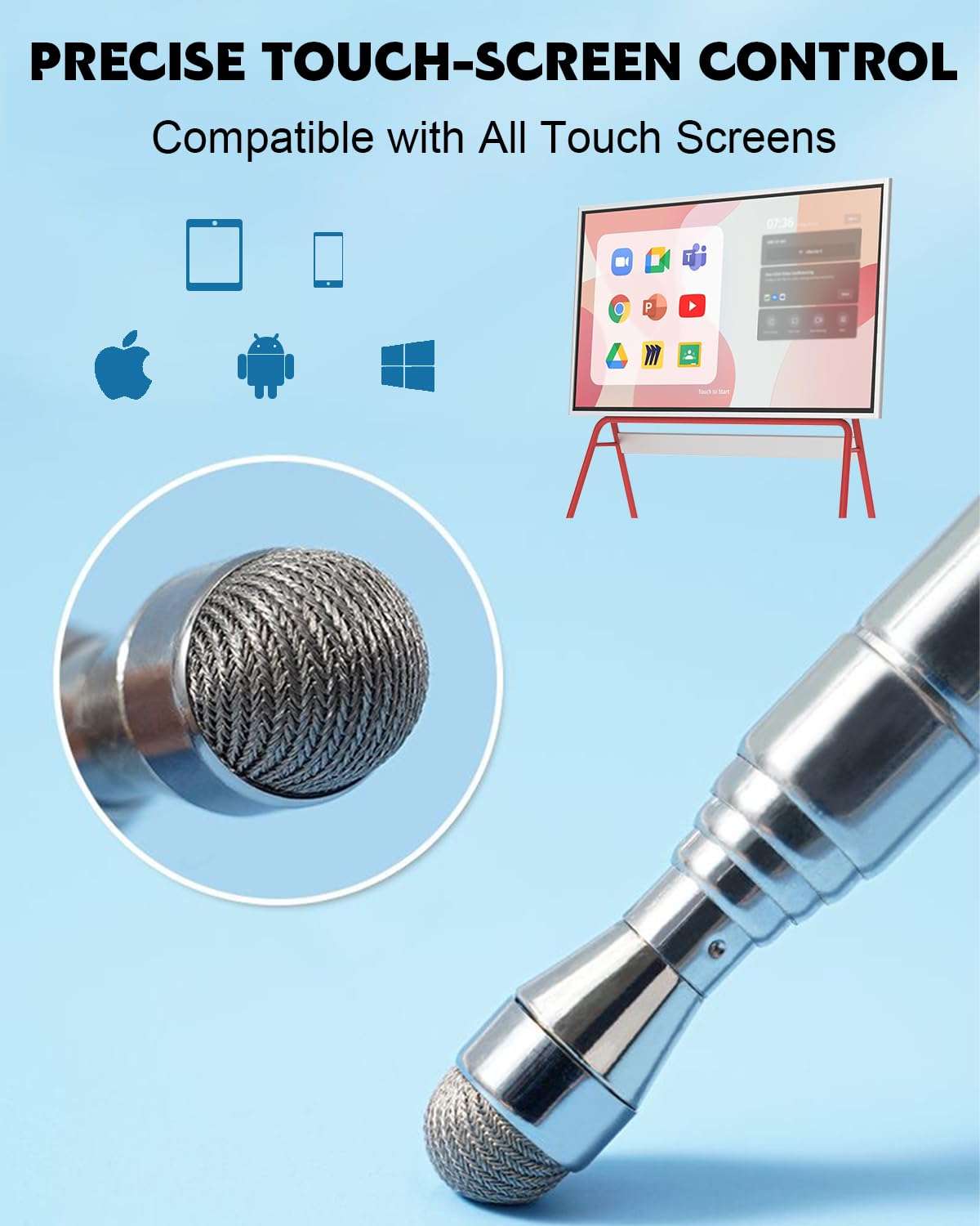 Telescoping Poiner Stick for Classroom Teacher Kids Reading, Dumero Retractable Pointer with Stylus for Touchscreens, Extendable Presentation Pointers, Classroom Must Have Supplies Essentials, 2 Pack 4