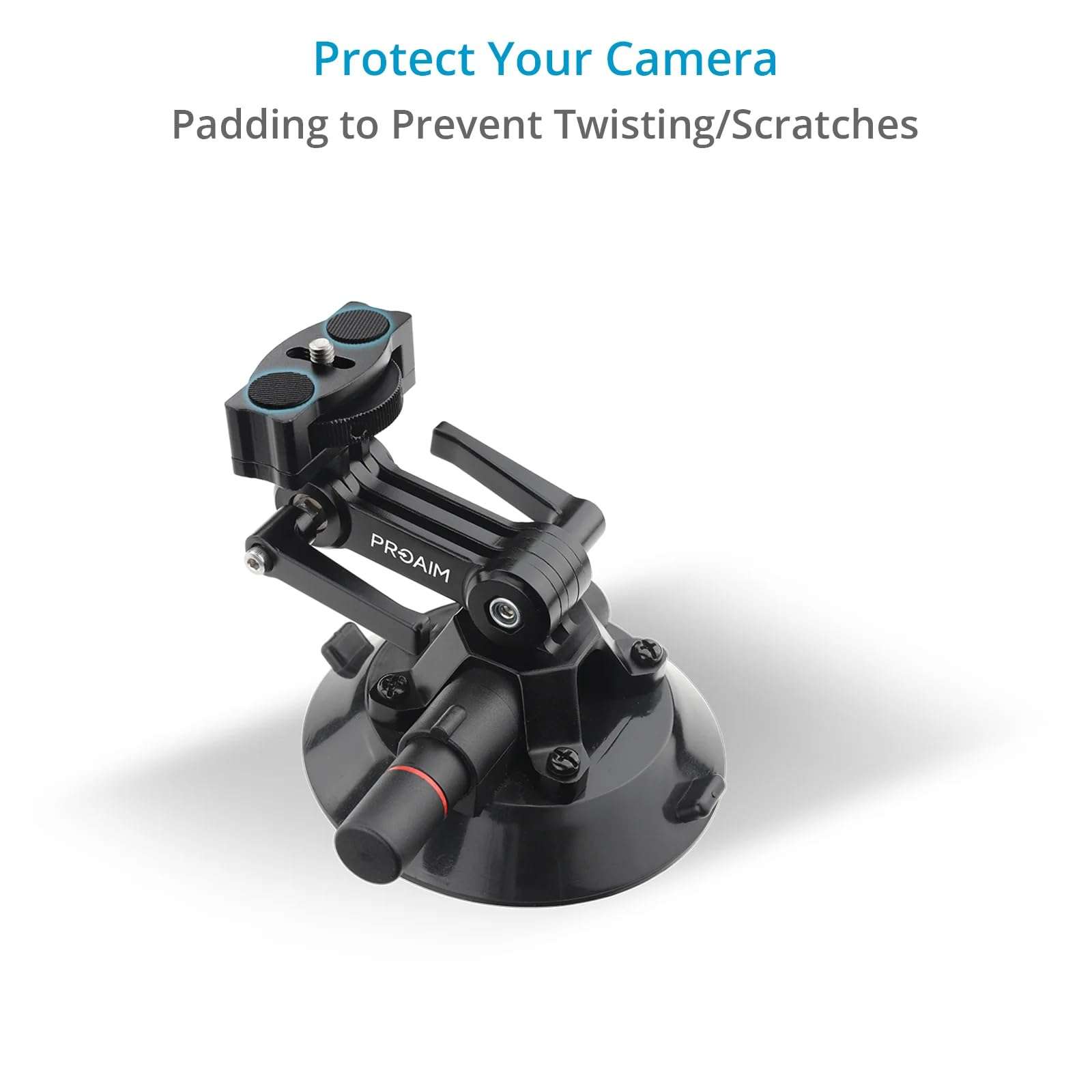 PROAIM 4” Suction Cup with Tilting Bracket for Camera & Accessories. 280° Head & 210° Bracket Rotation. Payload 10kg/22lb (P-SCB-01) 6