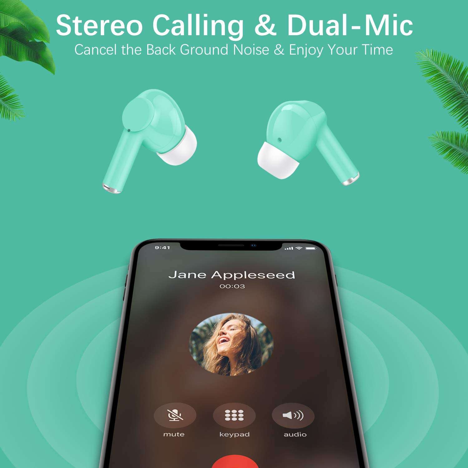 GOKOCO Bluetooth 5.1 Wireless Earbuds Enhanced Deep Bass Bluetooth Earphones with Smart Touch, Dual-Mic, Auto-Pair, Waterproof IPX 5 Sports Earbuds Compatible Noise Reduction with Hi-Fi Sound 3