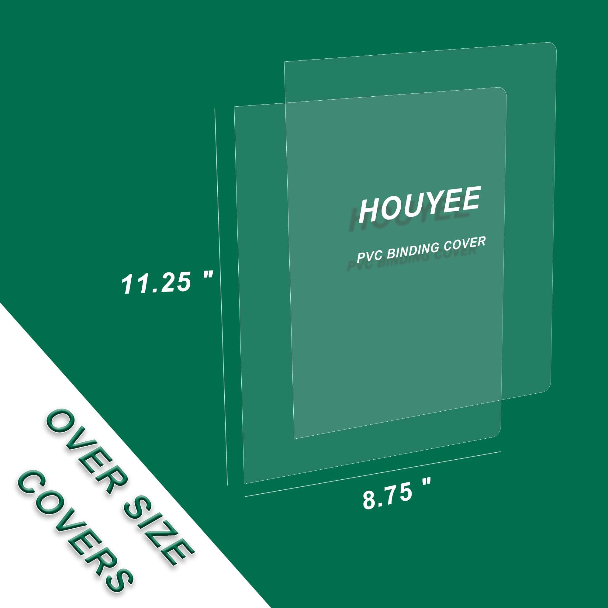 HOUYEE 100 Pack Clear Binding Presentation Covers, PVC Clear Covers for Binding,10 Mil, 8-3/4 x 11-1/4 Inches, for School Projects, Business Presentations, Personal Supplies, Oversize 3