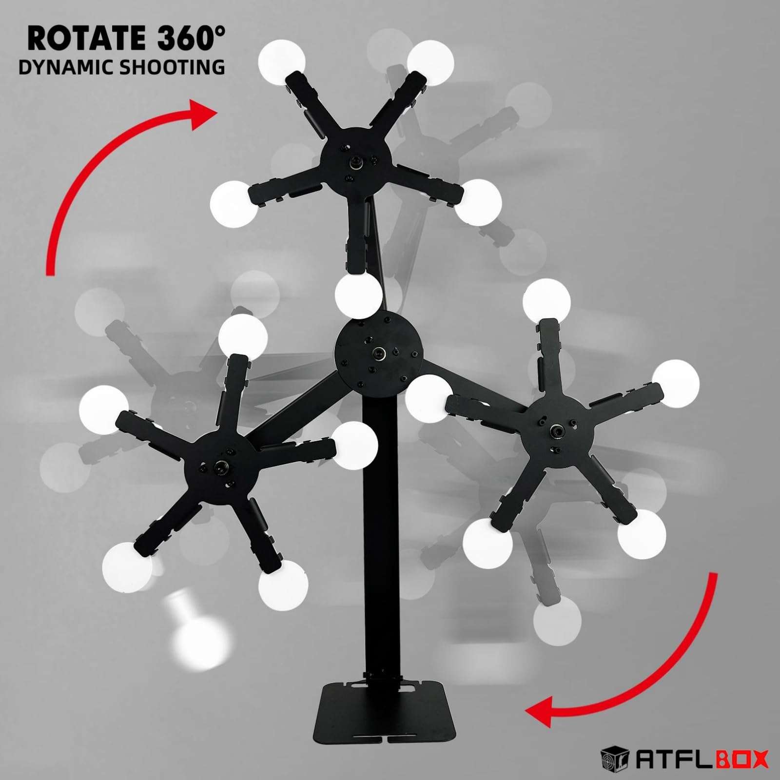 Atflbox Three Star Rotate The Metal Shooting Target Stand with 15 Steel Plates for Pistol Airsoft BB Guns Practice 4