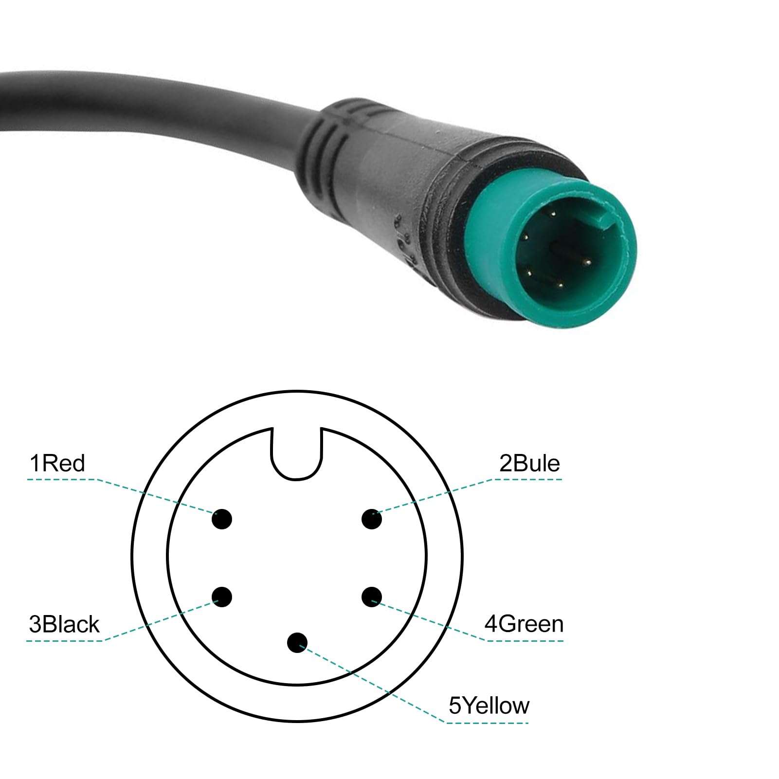 EBike LCD Display, M5 Electric Bike LCD Panel Screen, E Bike Display Meter Controller, E Scooter LCD Panel Screen Suitable for Electric Bike Handles 31.8 22.2mm (5 Pin 24V 36V 48V 60V) 6