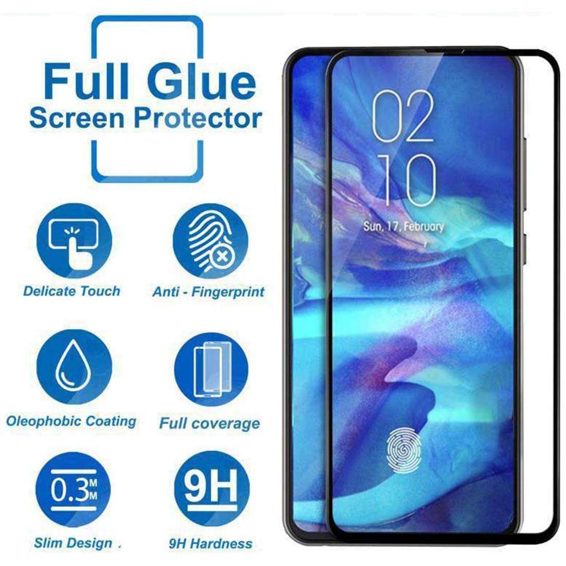 Casotec 9H Hardness, Edge to Edge Curved Border Tempered Glass Screen Protector (Unbreakable Edges) for Samsung Galaxy A90 - Black 2