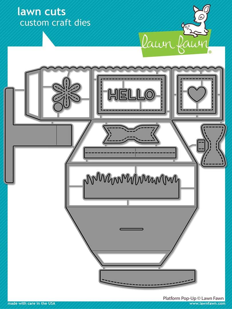 Lawn Fawn Platform Pop-Up Interactive Die and Add-on Die (LF2792 LF2793) Plus 1 Die Storage Envelope, Bundle of 3 Items 3